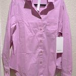 Lululemon NEW Vita Pink Relaxed Fit Button Down Shirt, Cotton Blend Poplin L Photo 4