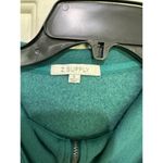 Z Supply  Women's Green 1/4 Zip Long Sleeve Drop Waist Ruffled Dress Size Small Photo 3