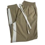 ZARA BASIC Beige White Stripe Jogger Pants Elastic Waist Drawstring Women Size M Photo 2