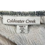 Coldwater Creek Y2K Crinkle Abstract Top Made in USA Stretchy Artsy Blouse Med Photo 4