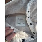 Abercrombie & Fitch Cream Fleece Pullover M Minimalist Neutral Winter Essential Photo 3
