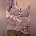 Anthropologie By  Women’s Puff Long Sleeve Knit 1/4 Button Down Henley Size Small Photo 1