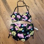 PINK - Victoria's Secret 2pcs Swim Bikini Set Victoria's Secret Floral Retro Ultimate Gym Pinup PINK XL/L Photo 3