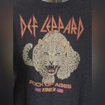 Def Leppard  Pyromania Tour Leopard pullover crewneck charcoal fleece oversized Photo 3