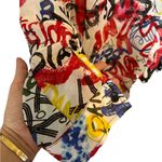 Live 4 Truth  graffiti print sheer long sleeve blouse Size 1x Photo 1