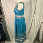Sundance‎ Teal Blue Embroidered Sleeveless Boho Midi Dress Women's Size 2 Photo 4
