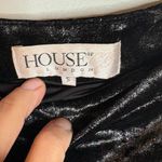 House Of CB  black velvet strapless gold chain lace up midi dress Photo 3