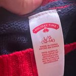 Holiday Time Pullover Christmas Sweatshirt Women's Navy Crew Neck Long Sleeves Embroidered Photo 10