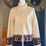 Pendleton Vintage Cream Sweater w/ Black &Red Accents Size S. 100% Virgin Wool Photo 0