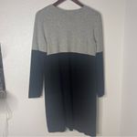 Liz Claiborne  Small Sweater Cardigan Duster Long Colorblock Grey Black Photo 6