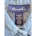 Denim & Co . Studded Flower Button Front Shirt size Medium Photo 3