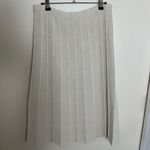 Cream pleated preppy knit midi skirt Tan Size 26 Photo 2
