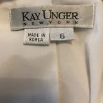 Kay Unger VTG  Blazer Jacket Collared Button Up Tulle Hem Striped White Cream 6 Photo 2