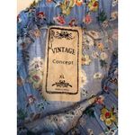 Vintage Concept Tiered Maxi Skirt Floral Blue Gold Navy Boho XL Photo 4