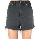 Madewell  Women's Black High Waisted Frayed Cut Off Denim Jean Shorts Size 29 Photo 0