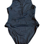ANDIE Black One Piece Swimsuit Snap Down Bodysuit Stretch Size Small Women's Photo 0