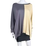 PLANET by Lauren G Lagenlook Two Tone Oversized Swing Top Gray Size undefined Photo 4