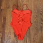 ANDIE The Fiji One Piece Seersucker Vermillion Orange size L NWT Photo 3