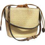 Snakeskin Mini Bucket Bag w/drawstring top! Brown Photo 6