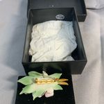 Vintage Porcelain Floral Bouquet Brooch Pin W/ Box Pink Photo 3