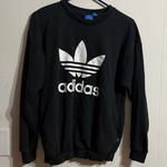 Adidas Women's Black Sweatshirt with Silver Logo Photo 0