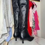 Cult Gaia New  Serena Thigh High Black Leather OTK Tall Kitten Heel Boots 35.5 Photo 7