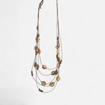 None Layered Multi-Row Gold Brass Style Necklace – Art Deco Boho Circle Pendant Photo 1