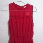 Monteau  Red Swiss Dot Ruffle Tiered Sleeveless Dress Lined Size Small NWT Photo 2