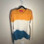 The Elder Statesman Colorblock 100% Cashmere Sweater Size Large Orange Photo 6