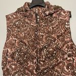 Patagonia  Brown Paisley Hooded Down Puffer Vest Zip Up Women’s Size Large Photo 2