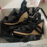 White House | Black Market Wedges rocks Black Lace up New in box Photo 0