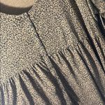 Wonderly  Leopard Print button down babydoll tiered Women's Top black brown plus Photo 2