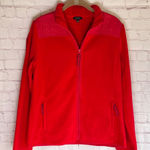 Talbots Women's Red Fleece Zip Up Jacket Woman’s Size Medium Photo 0