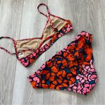 J.Crew  Floral Bikini triangle spaghetti womens Red (xsmall small) swim beach Photo 1