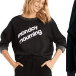 Wildfox Monday Mourning Sweatshirt Pullover Top Fleece Black Gray Size XS Photo 0