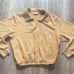 AYR  Tan Sweater Small Casual Collared Boxy Cropped oversized Photo 0