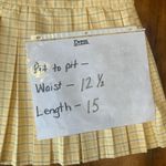 Cali 1850  Skirt XS Yellow White Plaid Skater A-line Lined Preppy Zip Side Short Photo 2
