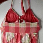Aeropostale S Cotton Diagonal Plaid Halter Sun Dress in Coral n Lime Photo 1