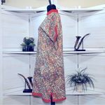 Vintage 70s Kimono Style Floral Print Dress Size Small Red Photo 5