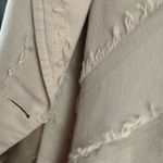 Insight Women's Beige Frayed Linen Cotton Jacket Dress Suit Set blazer Size 12 Photo 4