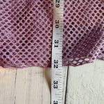 Becca  Mesh Scoop Neck Long Sleeve Metallic Beach Coverup Dress Small Photo 7