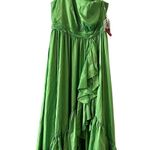 Mac Duggal  Bow One Shoulder Ruffle Asymmetric Hem Gown Size 14 68027 Photo 3