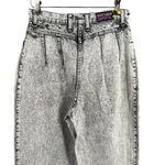 Vintage Brittania Womens Jeans Tapered Leg Acid Wash Distressed Size 8 Black Photo 5