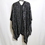 LA Soul Black‎ Velvet Burnout Floral Wrap Fairy Whimsigoth Goth Witchy Sheer OS Black Size undefined Photo 1