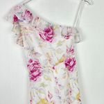 Majorelle  Zella Dress in Romance Floral One Shoulder Ruffle White Size XS Photo 11