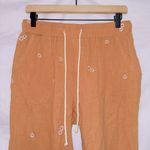 Molly green orange high waisted pull on floral print gauze skinny leg pants Photo 2