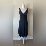 J.Crew  Women's 4 Black 100% Silk Crepe Sophia Sleeveless Midi Dress Photo 2