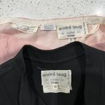 Andre Laug Size 10 2 Piece Suit Designer Black Pink Trim Single Buttons Designer Photo 1