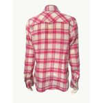 Aeropostale  Large Pink White Plaid Button Up Long Sleeve Shirt All Cotton Trendy Photo 2