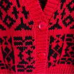 Paris‎ Sport Club Red And Black Button Front Crop Cardigan Size Small Photo 2